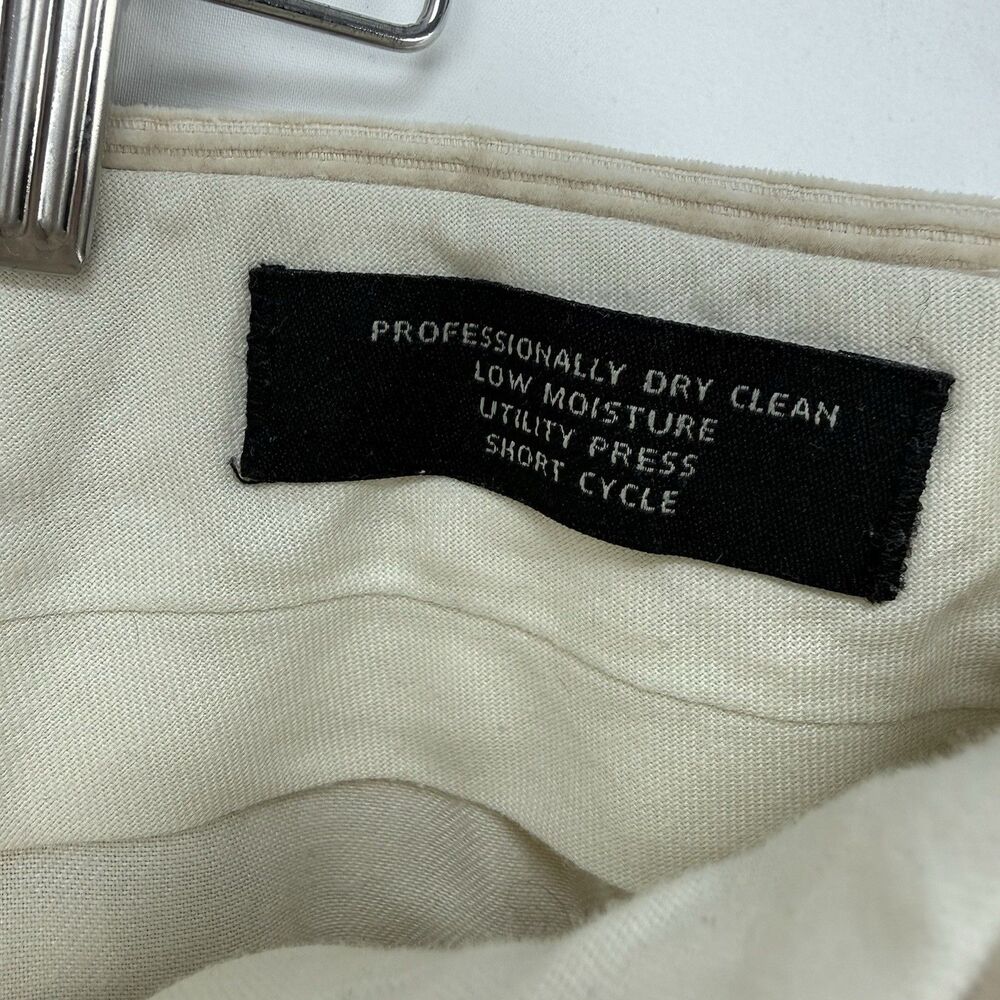 VTG Jos. A. Bank Mens Pants Beige Corduroy Straight Cuffed Pleat Chinos Size 35 - Picture 8 of 15